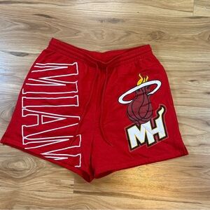 NBA Miami Heat Red Men's Athletic Shorts with Team Logo